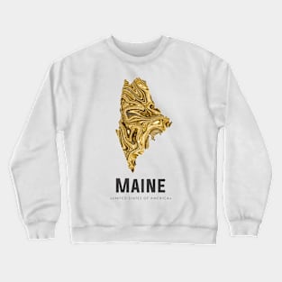 Maine state map abstract gold Crewneck Sweatshirt